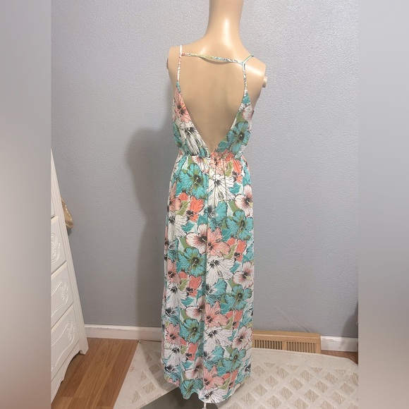 NWOT H&M Floral Hibiscus Backless Maxi Dress size 4 - Picture 7 of 10